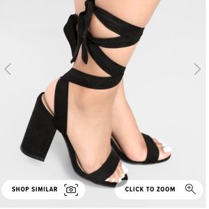 Black ankle wrap heel.
